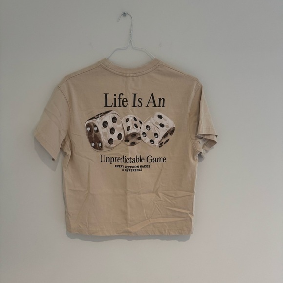 Zara Tan Graphic-T Size Small Like New - Picture 1 of 2
